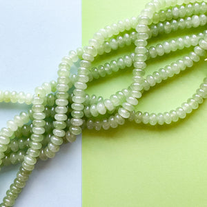 8mm Key Lime Smooth Dyed Jade Rondelle Strand