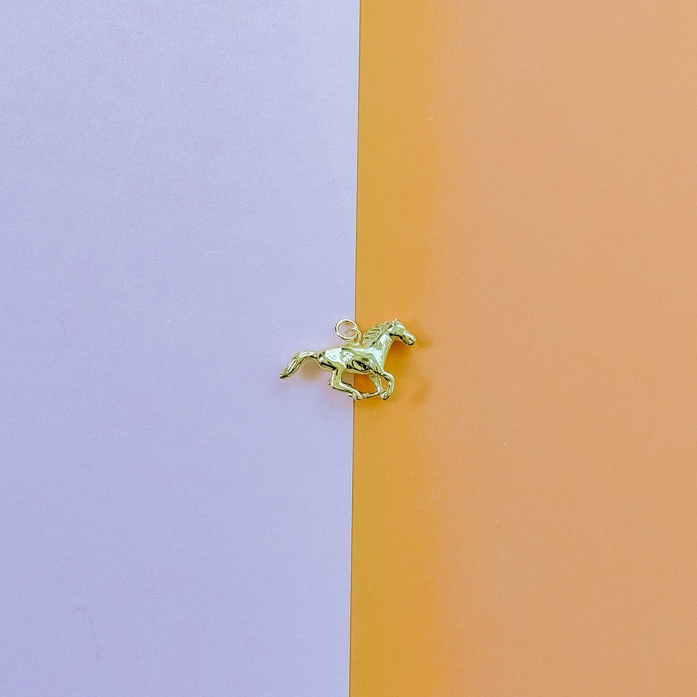 28mm Shiny Gold Horse Charm