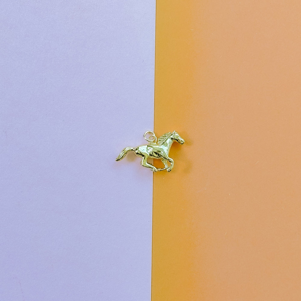 28mm Shiny Gold Horse Charm