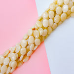 15mm Lemoncake Dyed Calcite Flat Oval Strand