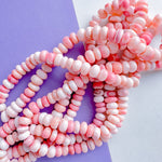 10mm Smooth Coral Variegated Dyed Opal Rondelle Strand