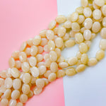 15mm Lemoncake Dyed Calcite Flat Oval Strand