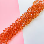 17mm Light Rust Faceted Jumbo Crystal Rondelle Strand