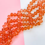 17mm Light Rust Faceted Jumbo Crystal Rondelle Strand