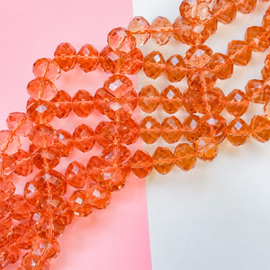 17mm Light Rust Faceted Jumbo Crystal Rondelle Strand