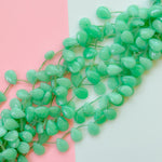 18mm Wintergreen Dyed Calcite Flat Teardrop Strand