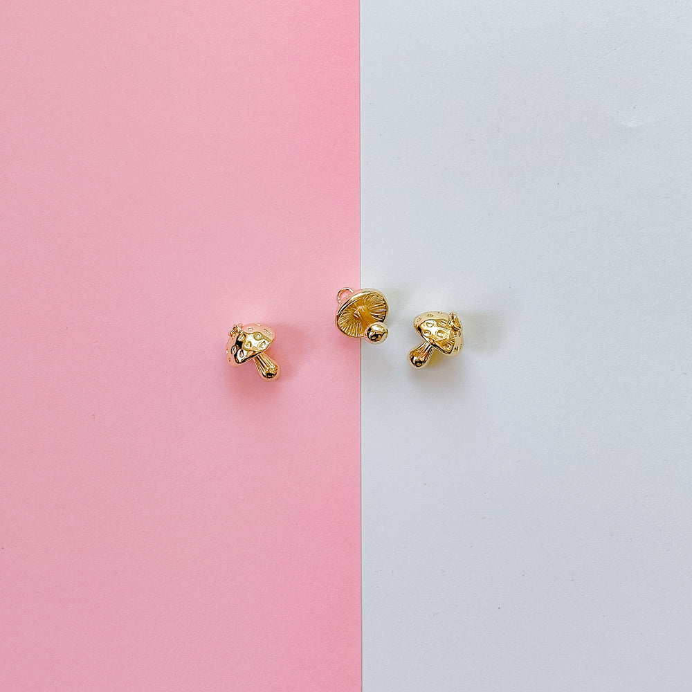 20mm Shiny Gold Mushroom Charm