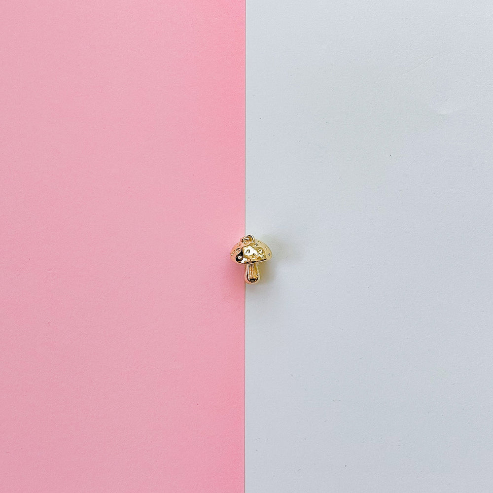 20mm Shiny Gold Mushroom Charm