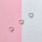 22mm Shiny Silver Pave Heart Lock Clasp