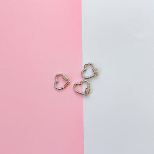 22mm Shiny Silver Pave Heart Lock Clasp