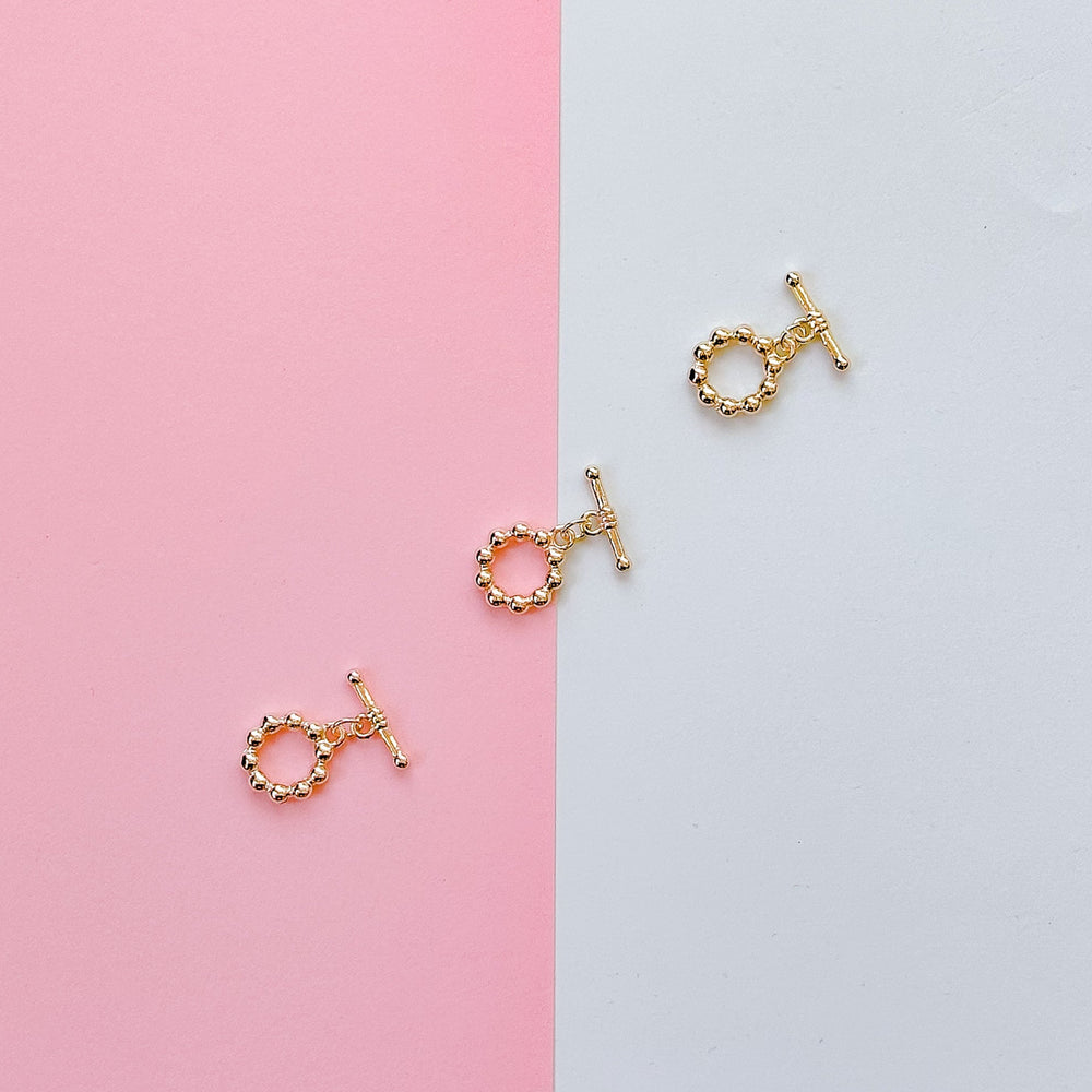14mm Shiny Gold Plated Bubble Toggle
