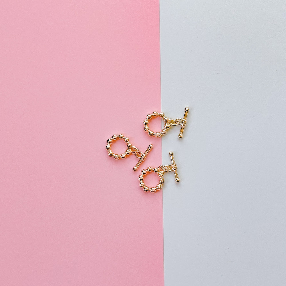 14mm Shiny Gold Plated Bubble Toggle