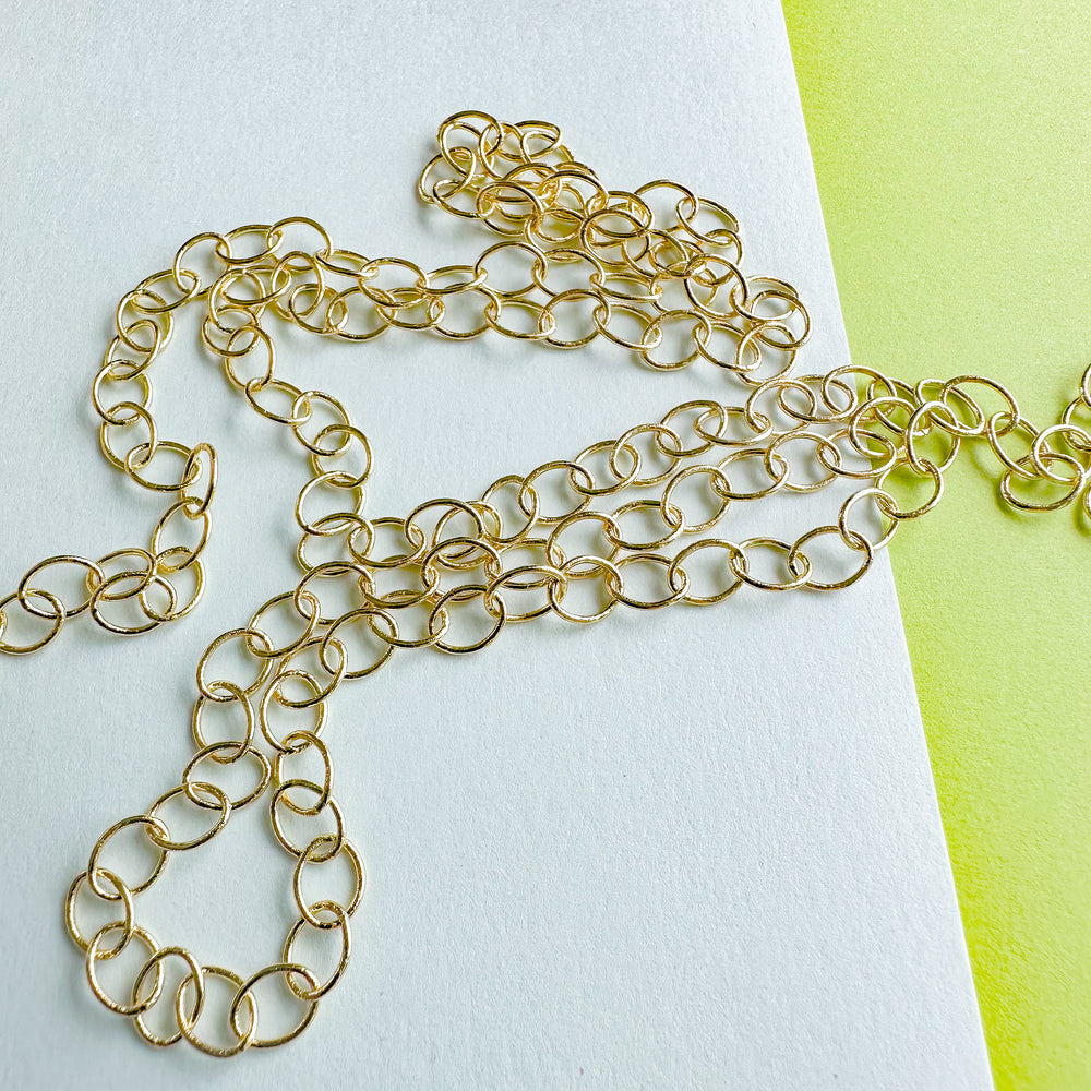 5mm Shiny Gold Oval Cable Chain