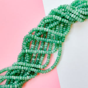 8mm Cactus Green Smooth Dyed Jade Rondelle Strand