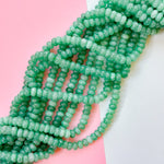 8mm Cactus Green Smooth Dyed Jade Rondelle Strand