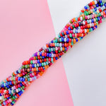 8mm Smooth Mixed Dyed Jade Rondelle Stand - Bold Blend