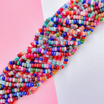 8mm Smooth Mixed Dyed Jade Rondelle Stand - Bold Blend