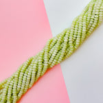 8mm Melon Green Smooth Dyed Jade Rondelle Strand