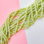 8mm Melon Green Smooth Dyed Jade Rondelle Strand