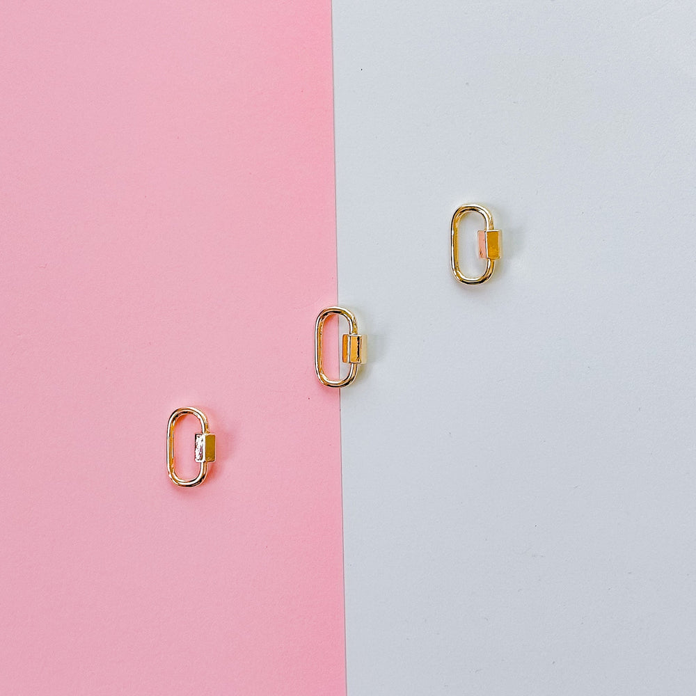 18mm Gold Plated Oval Paperclip Lock Enhancer