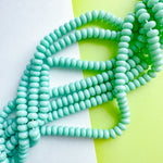 8mm Surf Green Glass Rondelle Strand