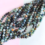 6mm Green Lagoon Smooth Agate Round Strand