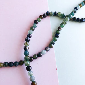 
                
                    Load image into Gallery viewer, 6mm Green Lagoon Smooth Agate Round Strand
                
            