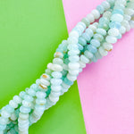 8mm Smooth Light Blue Dyed Opal Rondelle Strand
