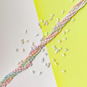 4mm Faceted Crystal Pastel Rainbow Rectangle 5 Strand Bundle