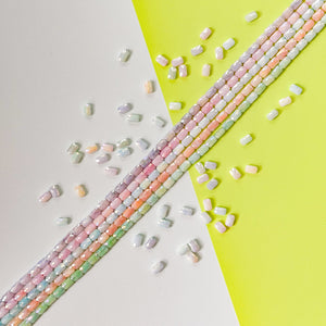 4mm Faceted Crystal Pastel Rainbow Rectangle 5 Strand Bundle