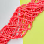 8mm Watermelon Pink Smooth Dyed Jade Rondelle Strand