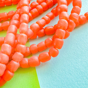 6mm Frosted Carrot Java Glass Strand