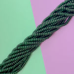 8mm Hunter Green Smooth Dyed Jade Rondelle Strand
