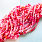 4mm Pink Lemonade Faceted Round Agate Strand