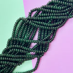 8mm Hunter Green Smooth Dyed Jade Rondelle Strand