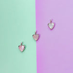17mm Silver Mother of Pearl Heart Locket Charm