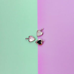17mm Silver Mother of Pearl Heart Locket Charm