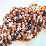 6mm Milk Chocolate Faceted Round Agate Strand