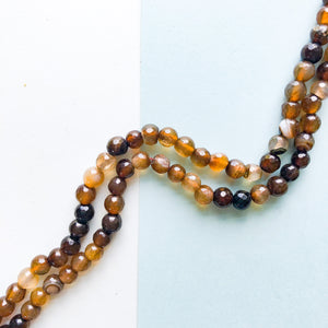6mm Milk Chocolate Faceted Round Agate Strand