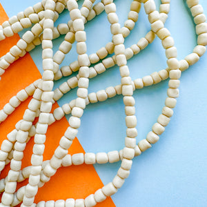 6mm Opaque Cream Java Glass Strand – Beads,