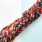 6mm Auburn Faceted Round Agate Strand