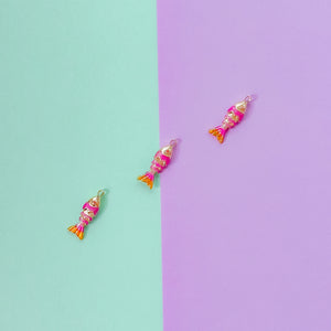 26mm Shiny Gold Enamel Articulated Fish Charm