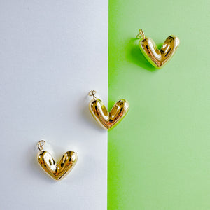 28mm Shiny Gold Balloon Heart Charm