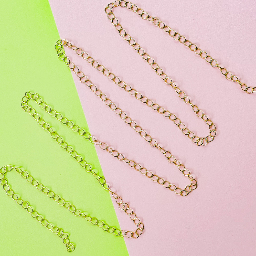 5mm Brushed Gold Oval Cable Chain