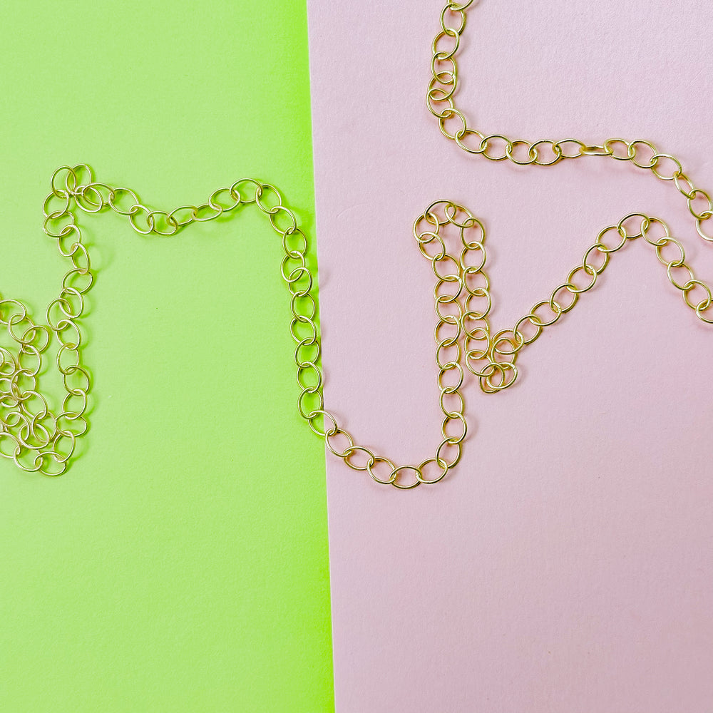 5mm Brushed Gold Oval Cable Chain
