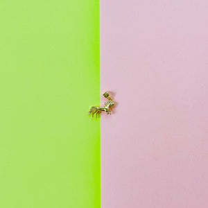 16mm Shiny Gold Pave Horse Charm