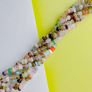 6mm Natural Multi Stone Rondelle Strand