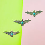 90mm Turquoise Cabachon Silver Thunderbird Statement Pendant