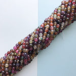 6mm Watermelon Medley Agate Faceted Round Strand
