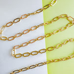 17mm Shiny Gold Flat Octagonal Link Chain